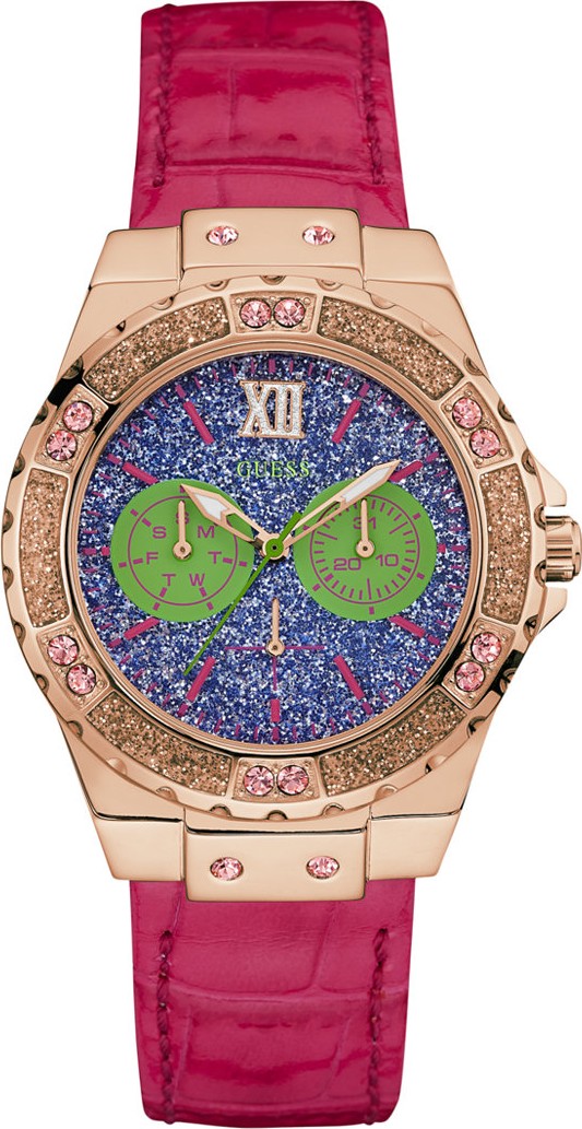  GUESS Pink Leather Strap Women's Watch 39mm 