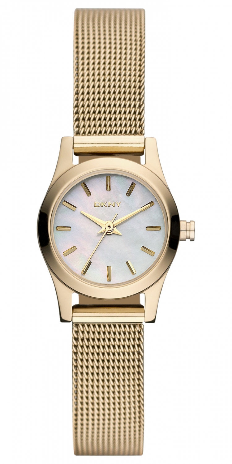 DKNY  Womens Gold Mesh Bracelet   Watch 28mm