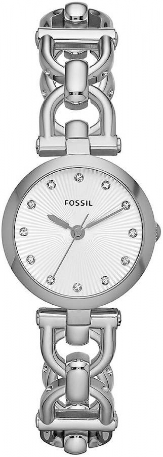 Fossil Olive Silver-tone Dial Ladies Watch 28mm