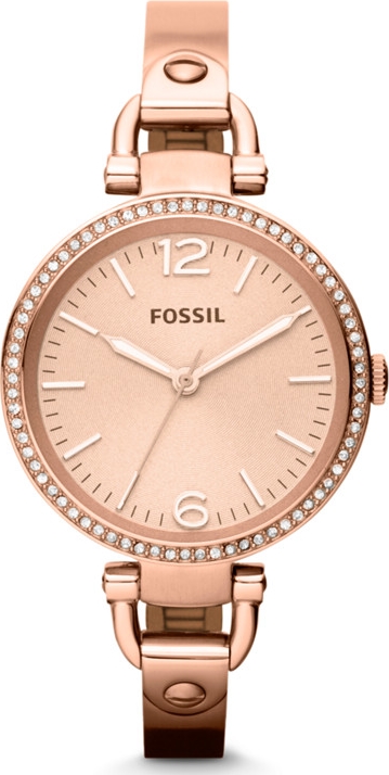 Georgia Rose Gold-Tone Bangle Bracelet Watch with Crystal Bezel