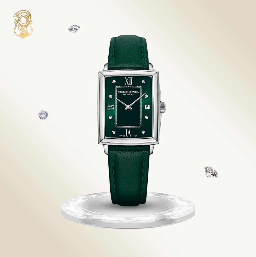 Raymond Weil Toccata Green Dial Diamond Watch 22.6x28mm