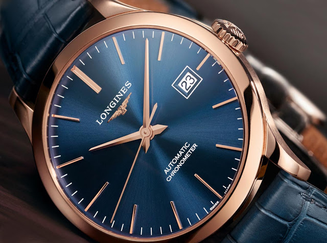 Đồng hồ Longines Record Automatic Chronometer Rose Gold