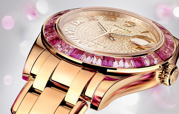 Đồng hồ hiệu Rolex đá quý gắn kim cương - luxshopping.vn 01