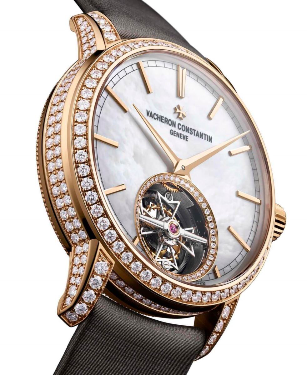 đồng hồ nữ sang trọng rose-gold vacheron constantin traditionnelle tourbillon 2020