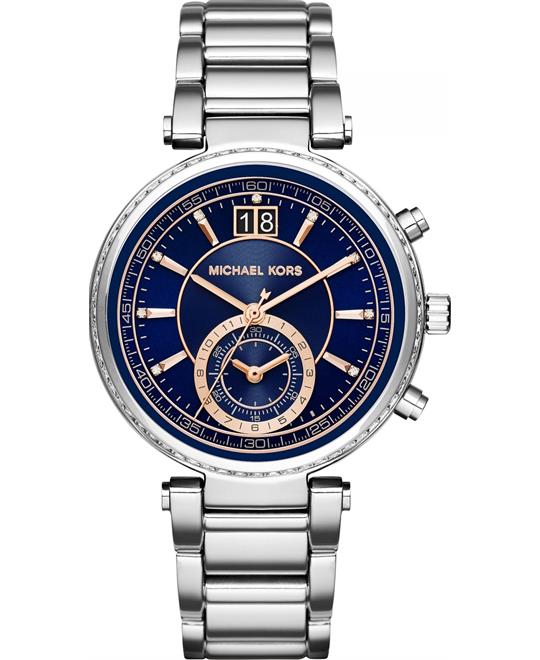 MICHAEL KORS Sawyer Silver-Tone Watch 39mm