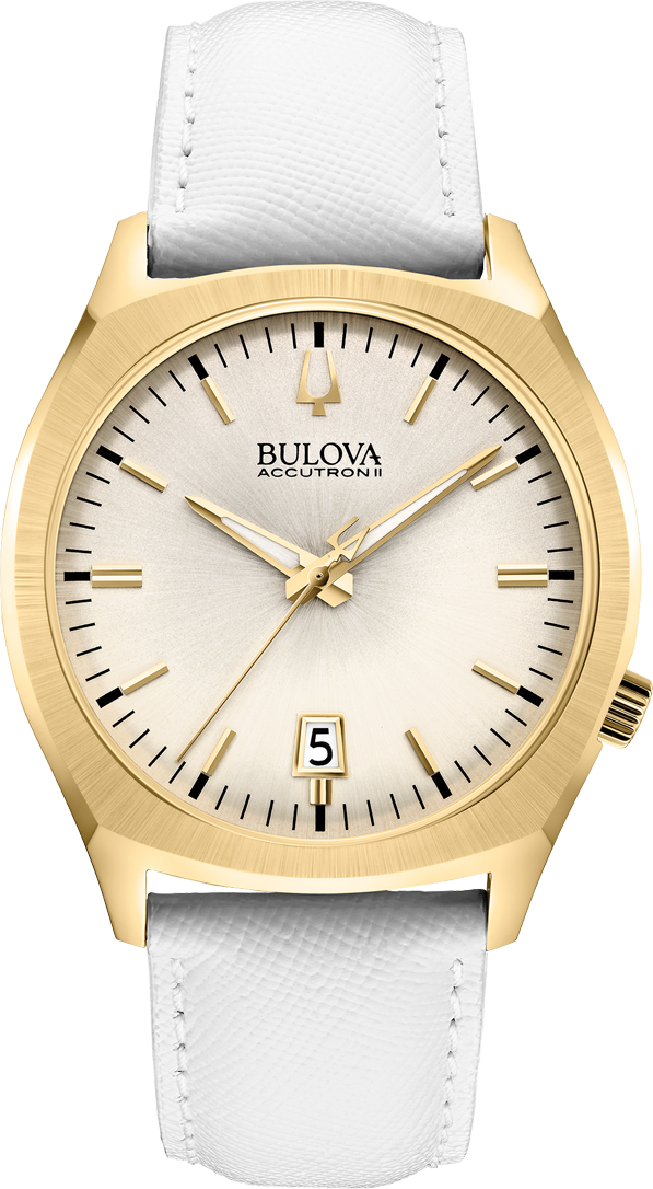  Bulova Accutron II Surveyor White Watch 41mm