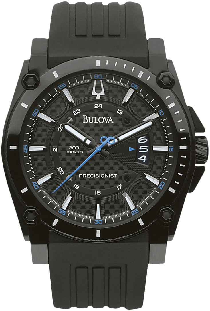 Bulova Precisionist Black Rubber Watch 46mm