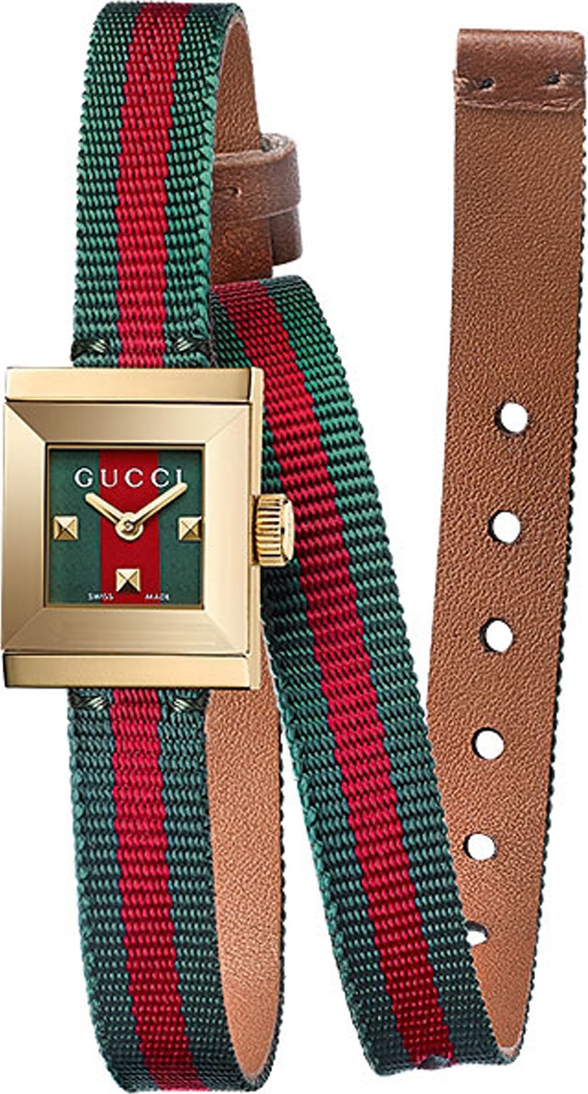 Gucci YA128527 G-Frame Red and Green Watch 14x18mm
