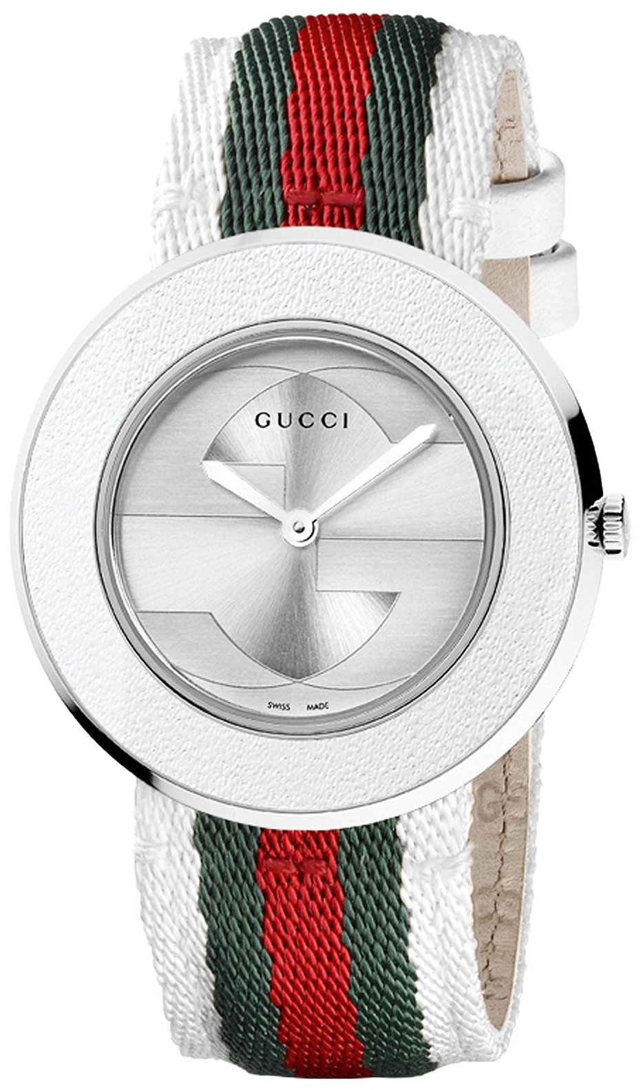 Gucci YA129411 U-pay Red & White Nylon Watch 35mm