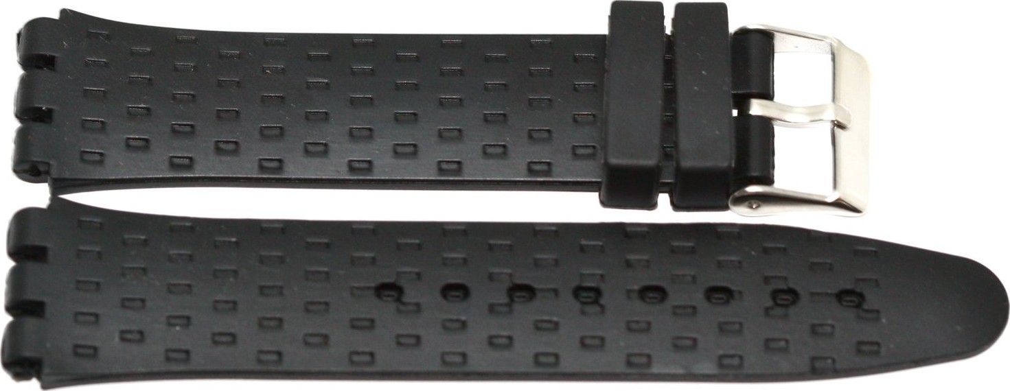 BLACK SILICONE RUBBER WATCH BAND STRAP FITS SWATCH 19SLRBS40 S540 19mm