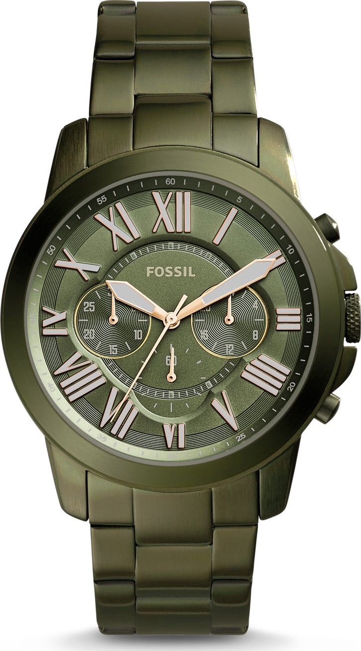 Fossil FS5375P Grant Chronograph Olive Green Watch 44mm
