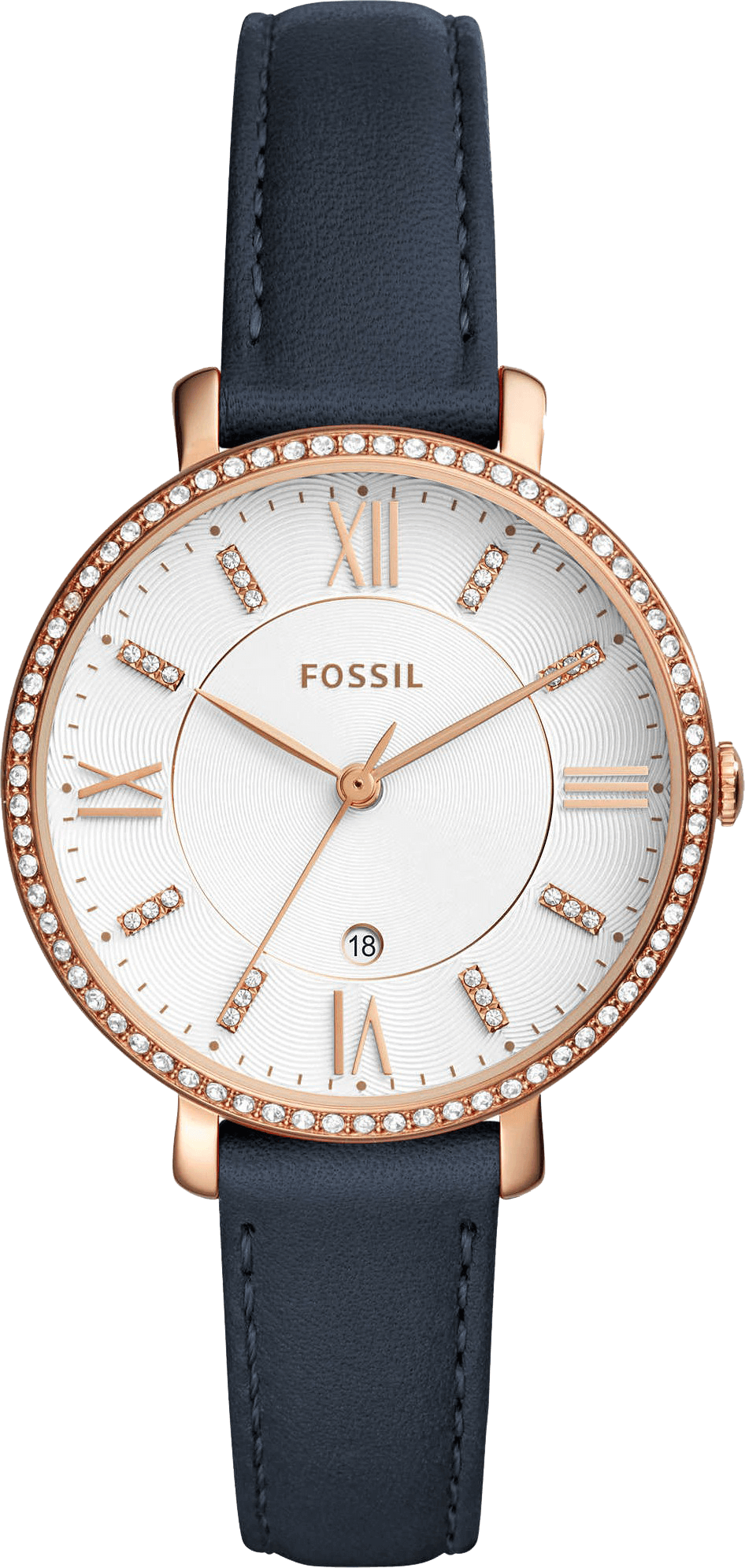 fossil jacqueline rose gold hybrid