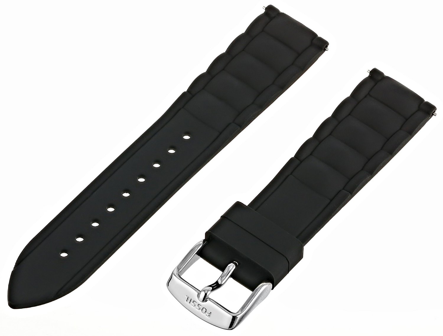 Fossil Silicone Black Watch Strap 20mm