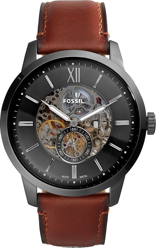 Fossil ME3181 Townsman Automatic Amber Leather Watch 48mm