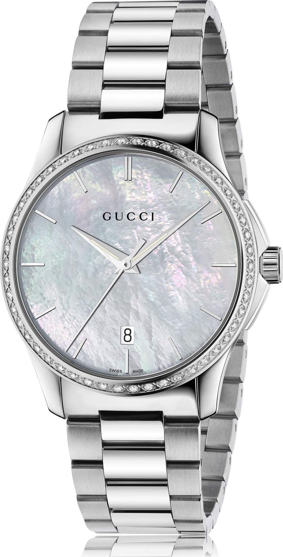 Gucci YA126444 G-Timeless White Diamond Watch 38mm