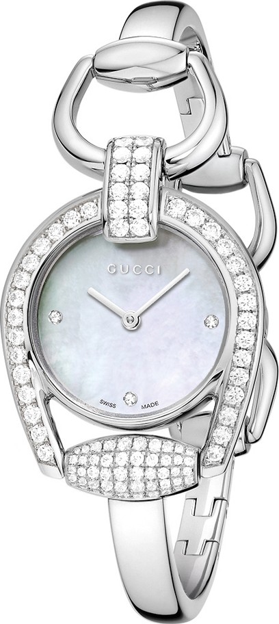 Gucci YA139505 Horsebit Diamond Watch 28mm
