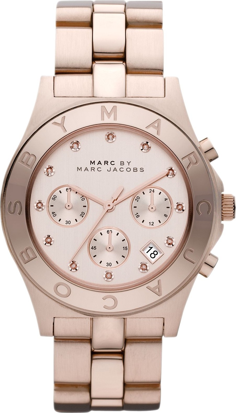 Marc Jacobs Mbm3102 Blade Chronograph Rose Gold Watch 40Mm