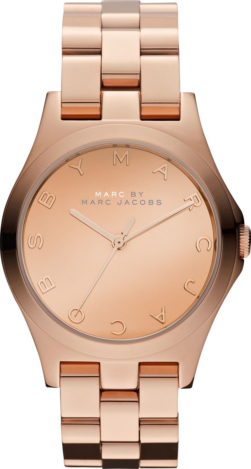 Marc By Marc Jacobs Mbm3212 Henry Glossy All Rose Gold Watch 36Mm