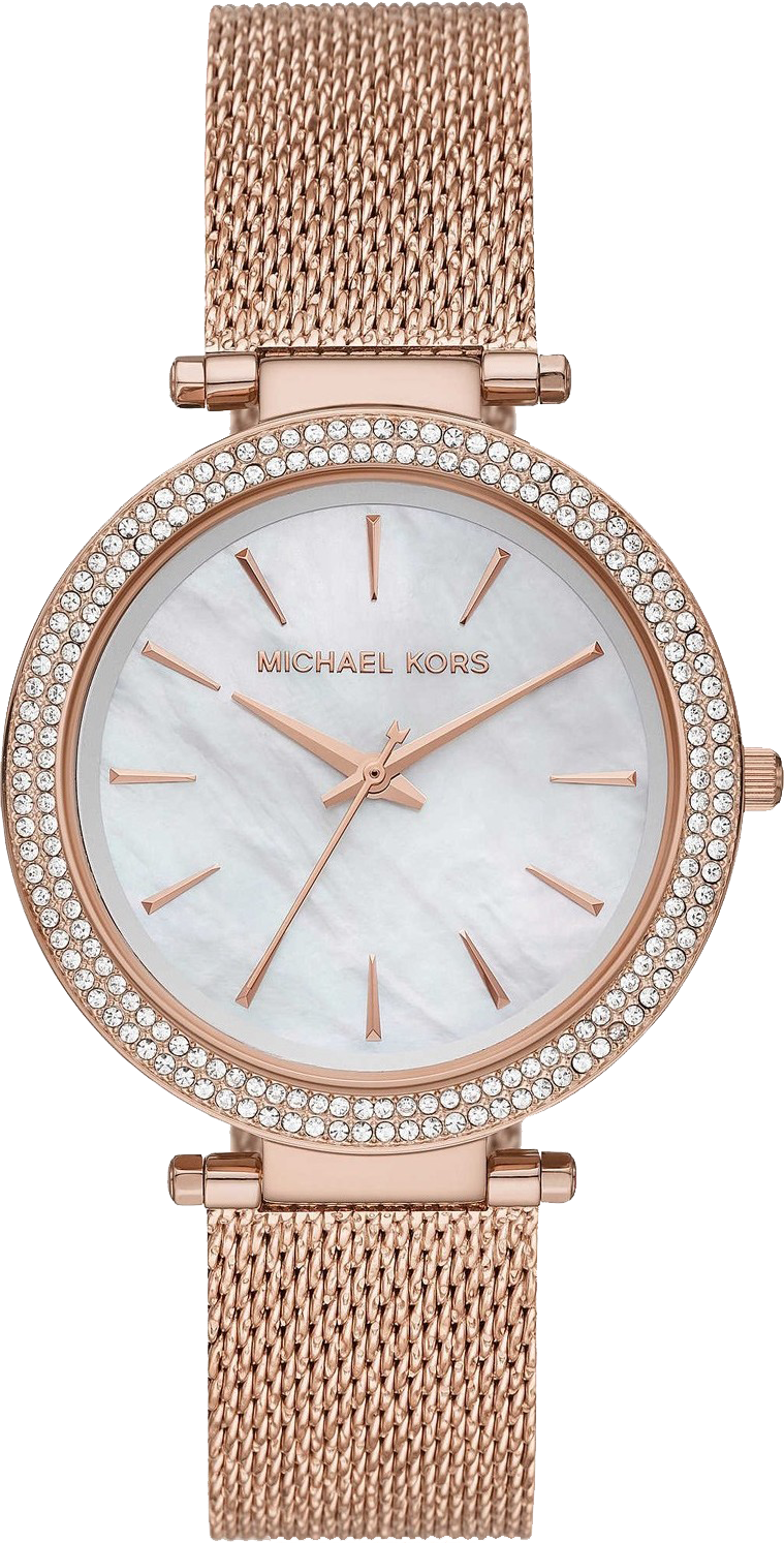 Michael Kors Darci Rose Gold Dial with Diamonds Rose Gold Stainless Steel  Strap Watch for Women
