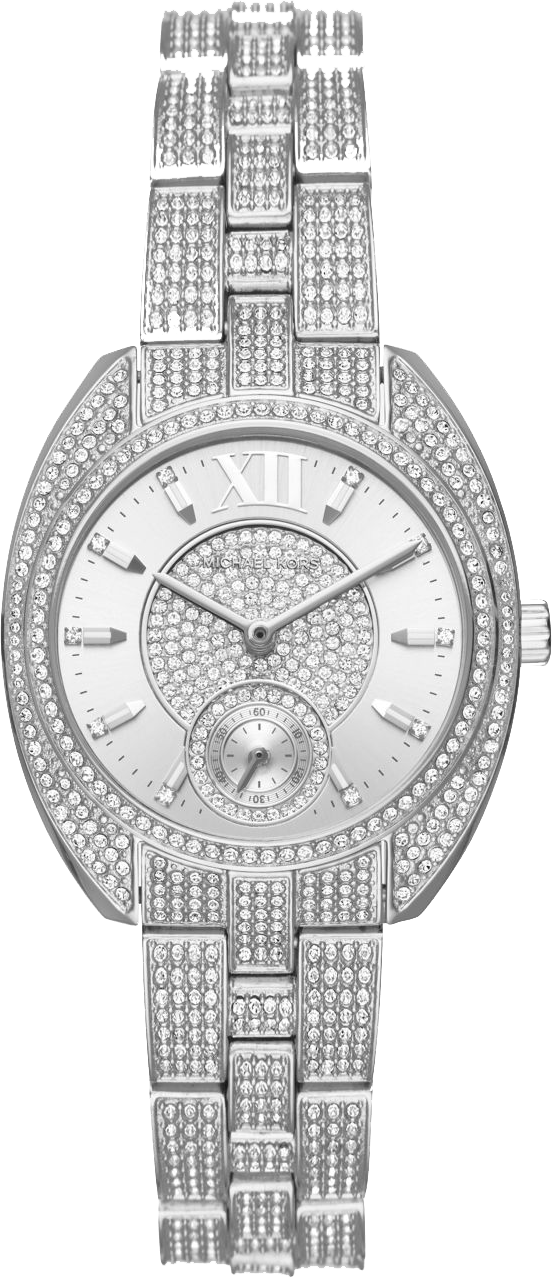 Michael Kors Watches Nini Pave SilverTone Watch 32500  trendMenet