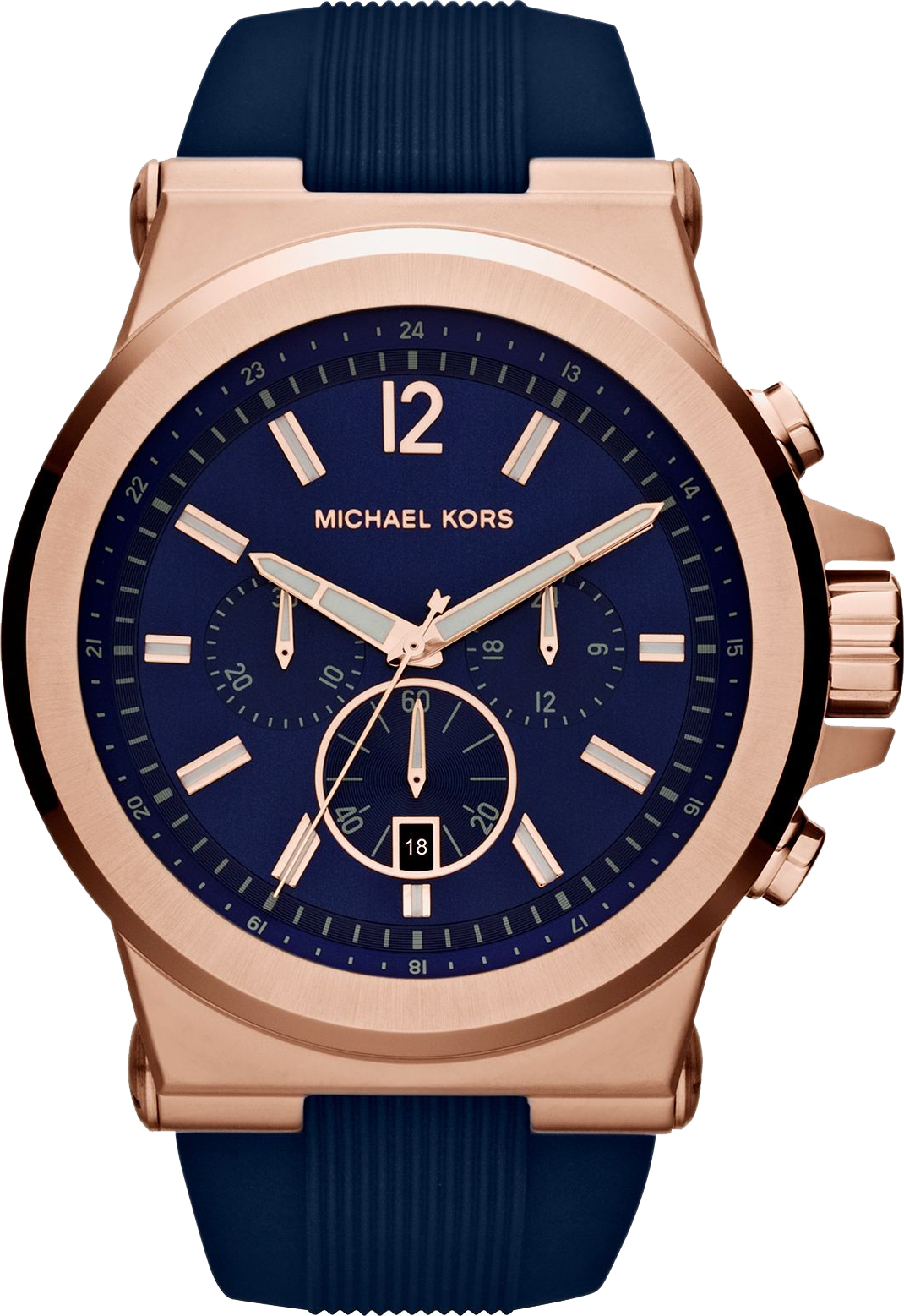 Michael Kors MK8295 Dylan Blue Rubber Watch 48mm