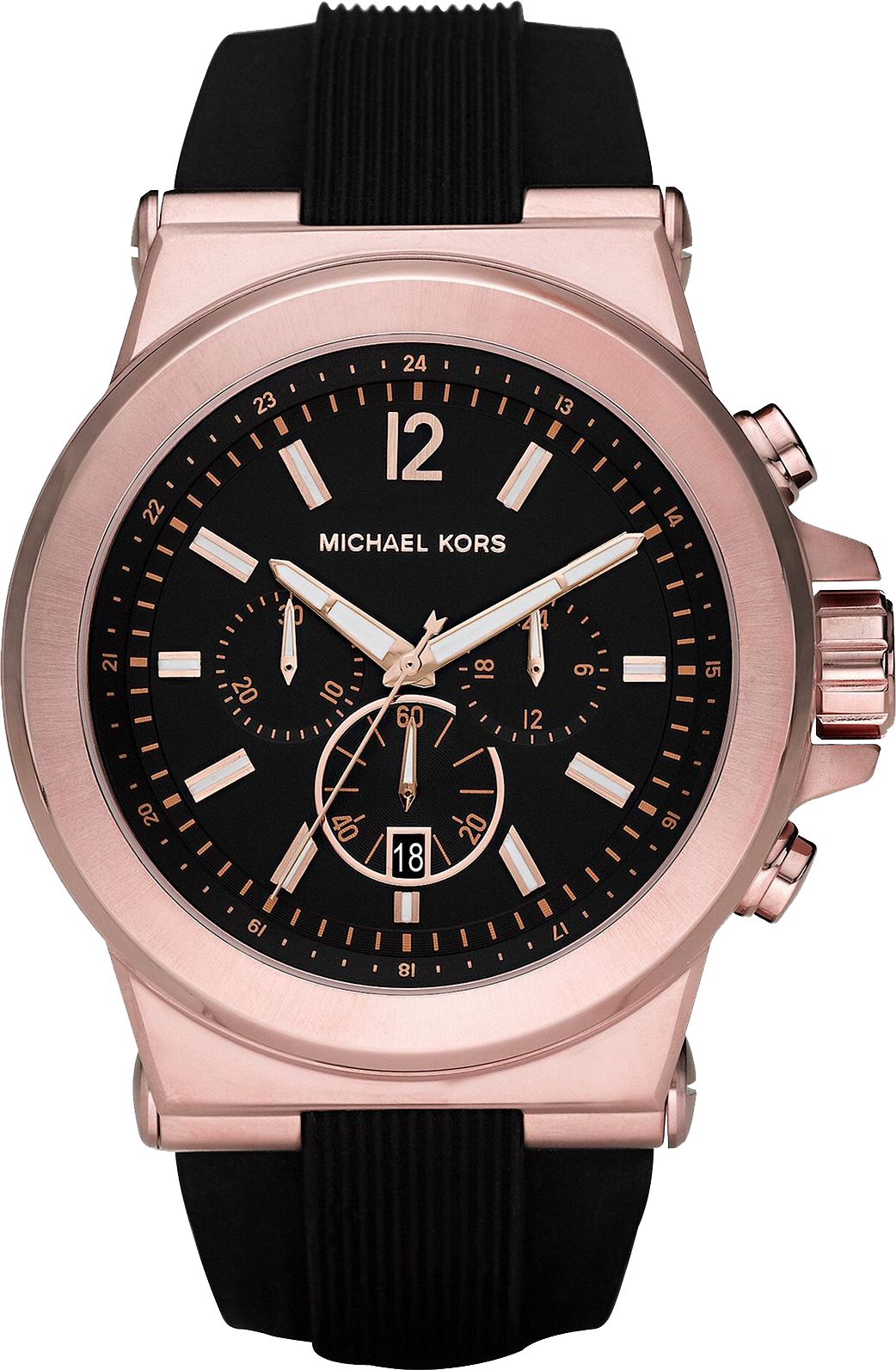 Michael Kors Mens Dylan Black Rubber Chronograph Watch MK8184  Walmartcom