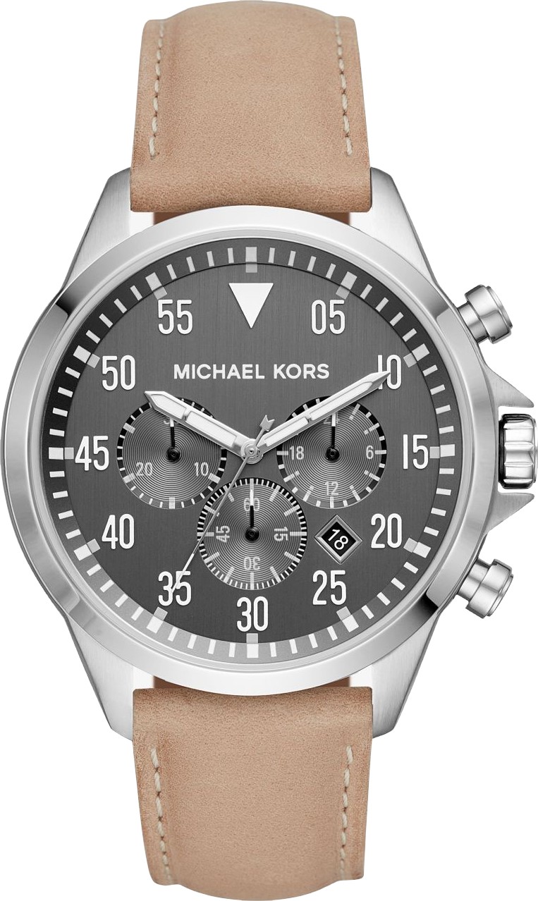 Michael Kors Mens Blake Brown Leather Strap Watch 42mm MK8776  melpoejocombr