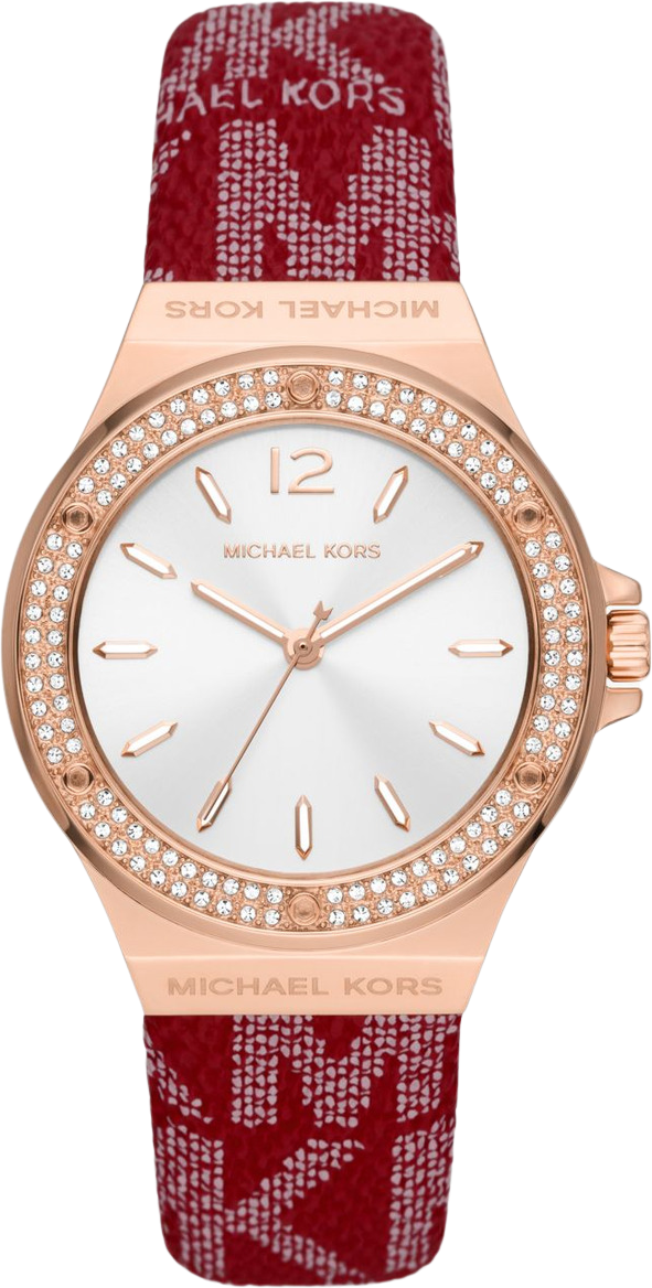 Michael Kors MK7308 Lennox Pavé Rose Gold-Tone Logo Watch 37mm