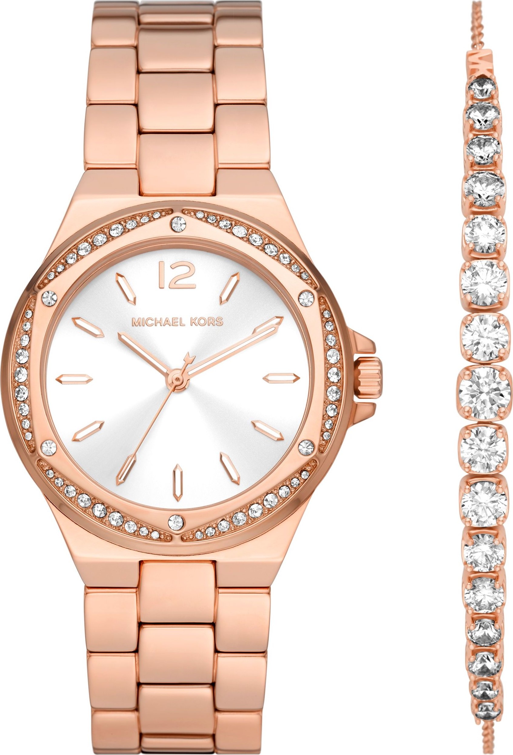 Rose Goldtone Lennox Watch And Bracelet Gift Set  Michael Kors