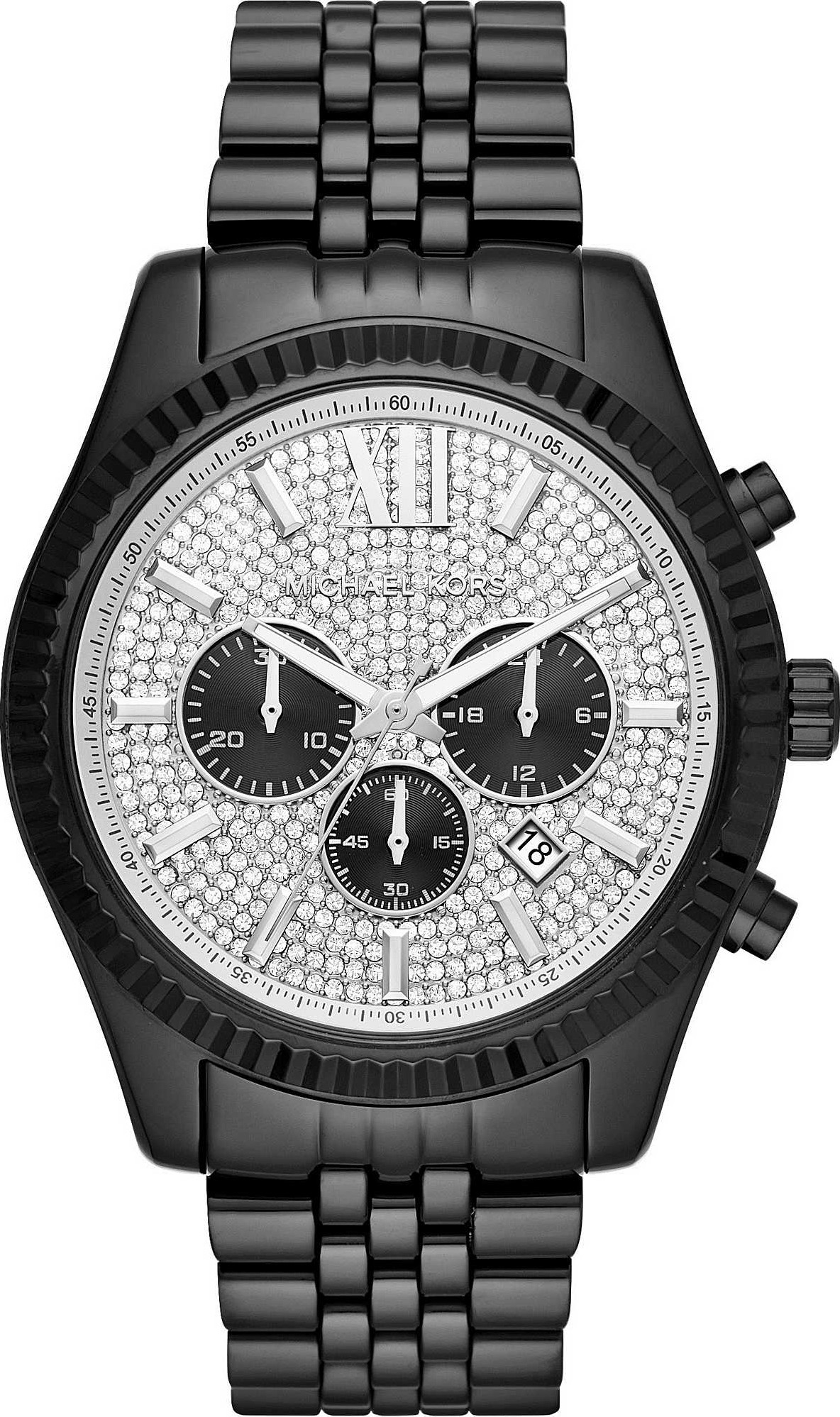 Michael Kors MK8605 Lexington Black IP Men's Watch 45mm