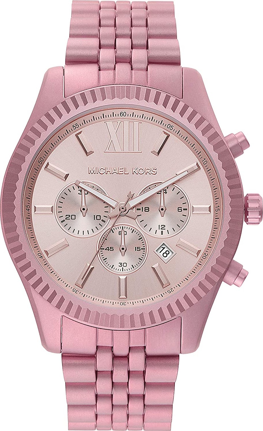 Michael Kors MK8792 Lexington Pale Pink Aluminum Watch 44mm