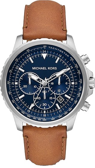 Total 68+ imagen michael kors chronograph watch leather strap