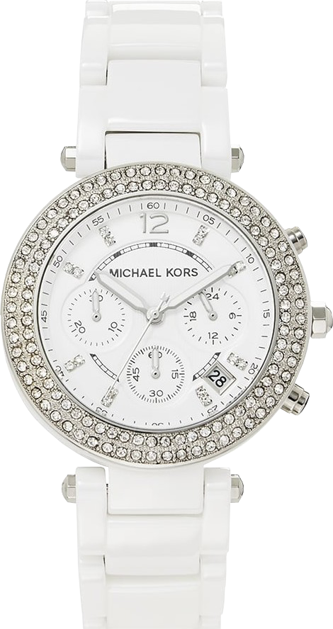 Michael Kors MK6840 Runway Mercer White Ceramic Watch 28mm