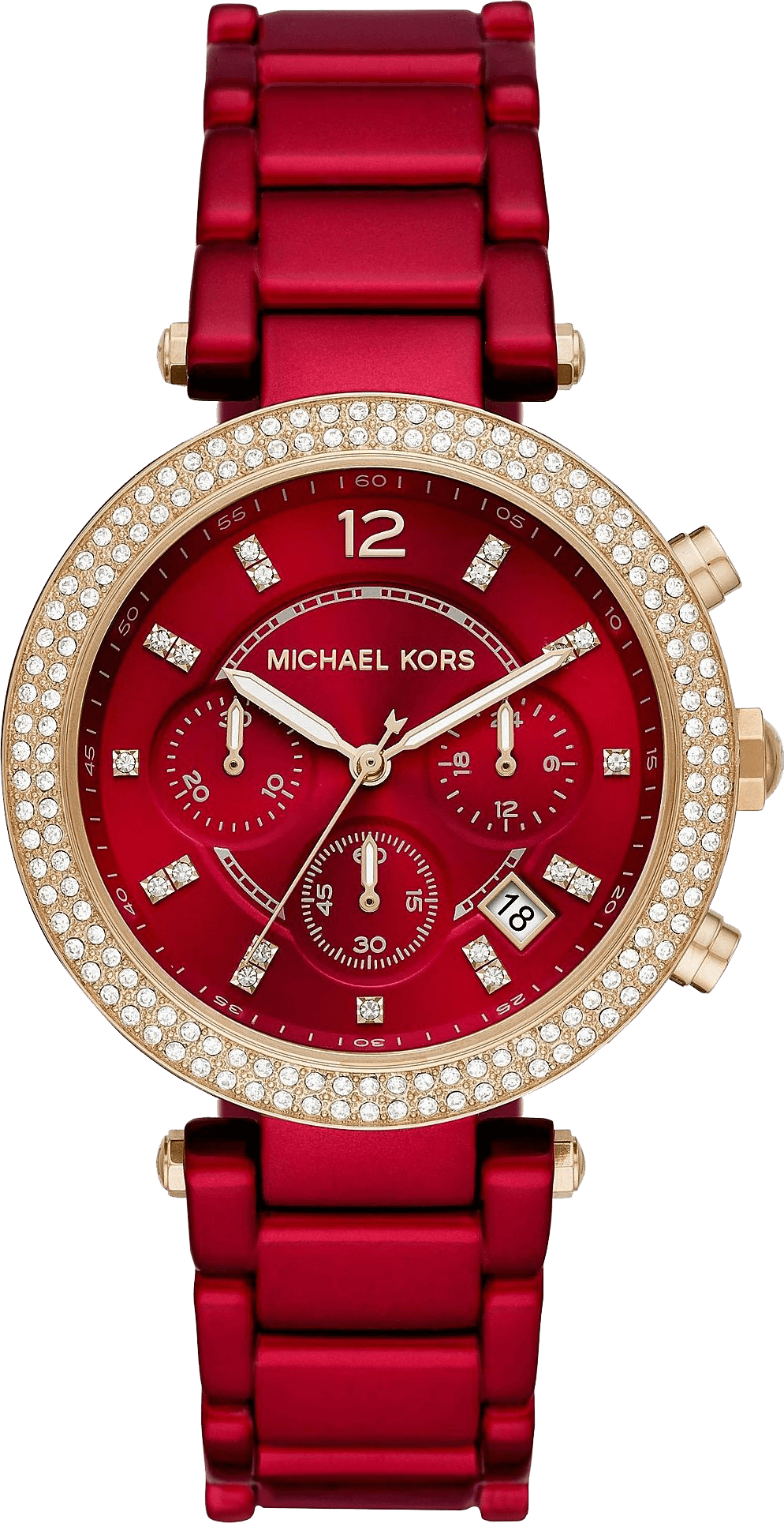 Michael Kors MK6805 Parker Red Coated Watch 39mm