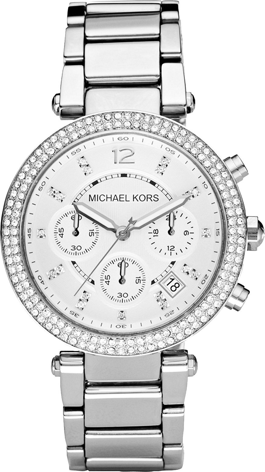 Oversized Hutton Silvertone Watch  Michael Kors