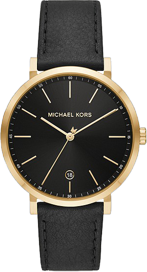 Michael Kors MK8737 Quartz Black Leather Watch 42mm