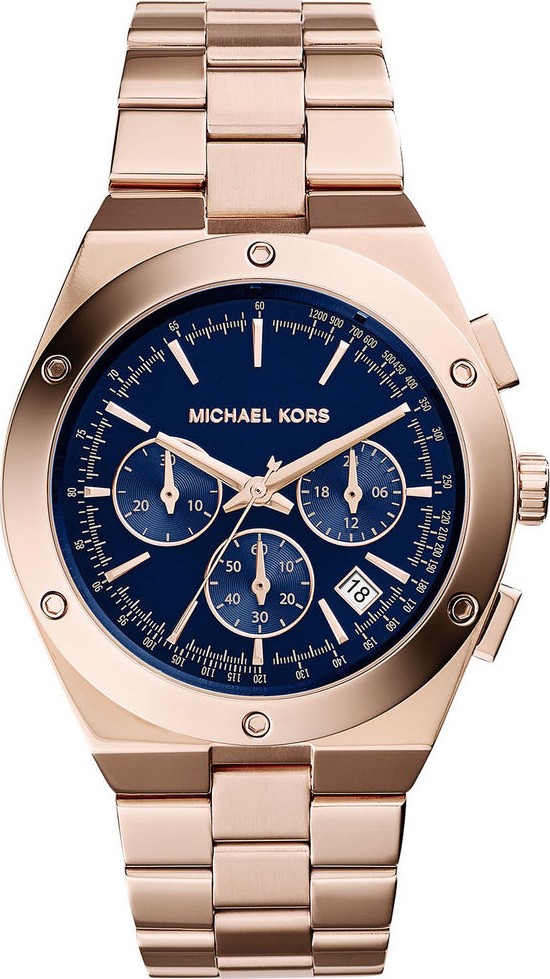 Michael Kors Mens Bradshaw Chronograph Stainless Steel Quartz Watch  Rose  Gold  GeeWiz