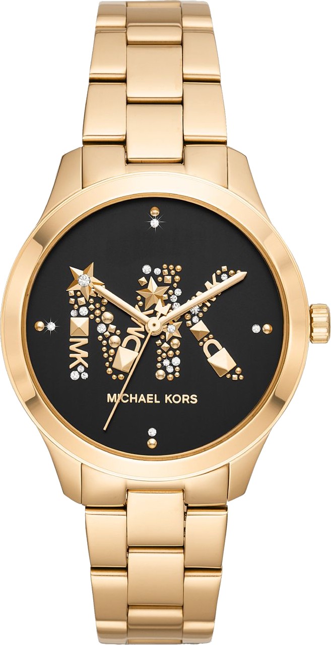 Michael Kors MK6944 Gold Plated Multi Dial Black Strap Watch  W0896   Chapelle Jewellers