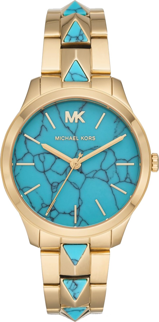 Descubrir 90+ imagen gold and turquoise michael kors watch