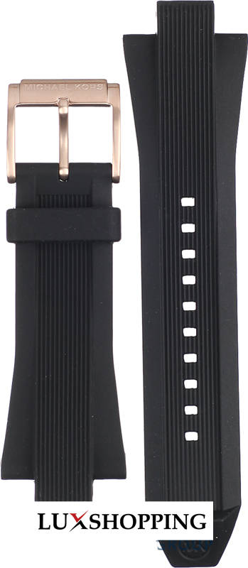 Michael Kors AMK8184 Straps Dylan Black Rubber Strap 13mm