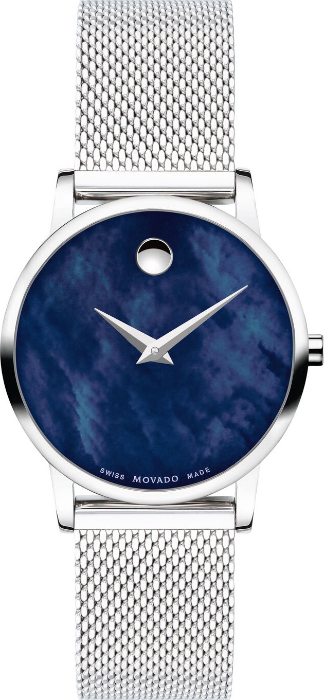 movado museum watch blue face