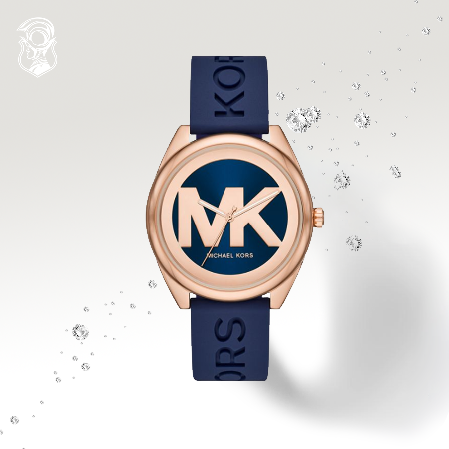 Michael Kors Janelle Navy Silicone Watch 42mm