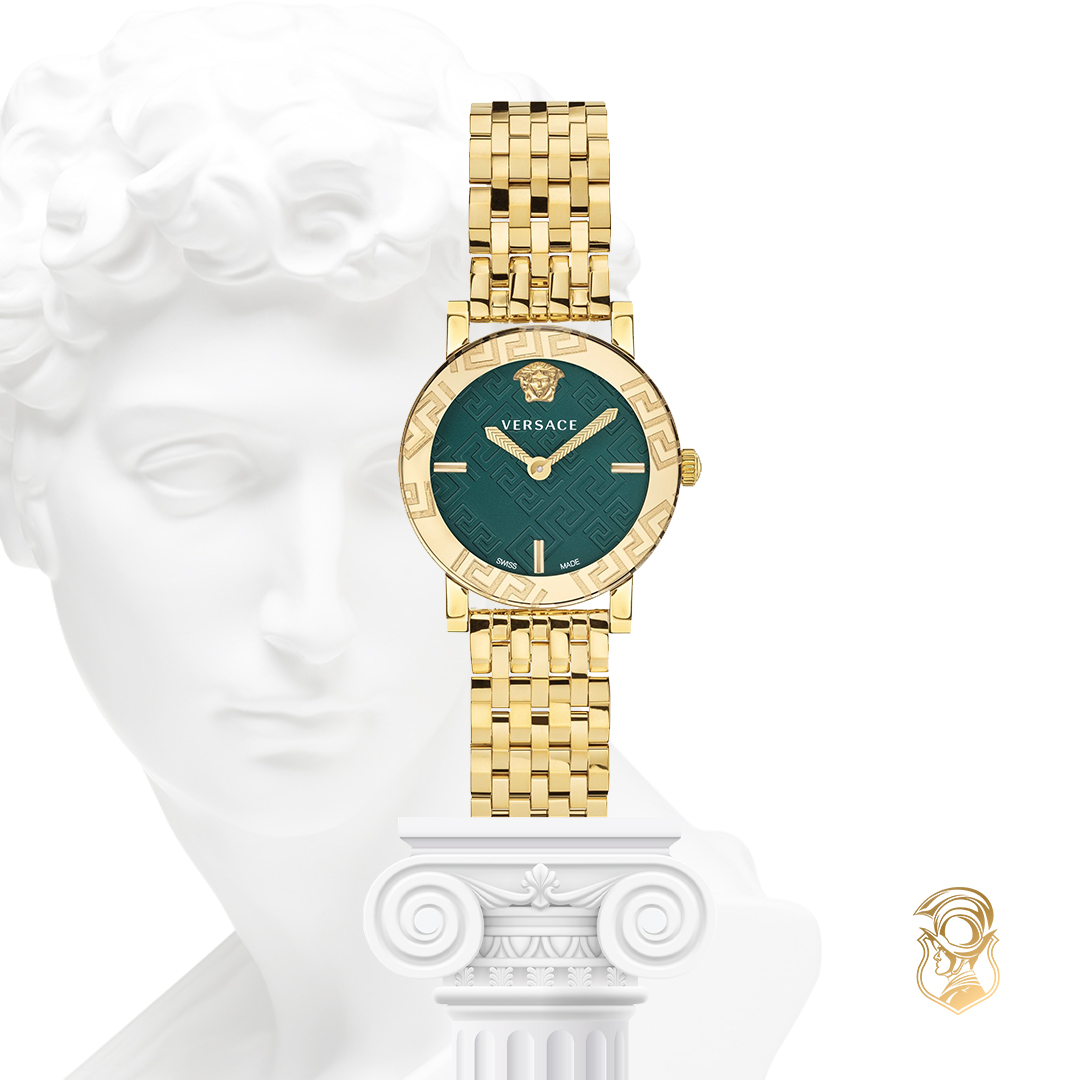MSP: 95978 Versace Greca Glass Bracelet Watch 32mm 34,220,000