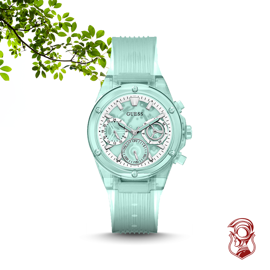 Guess Turquoise Case Turquoise Silicone Watch 39mm