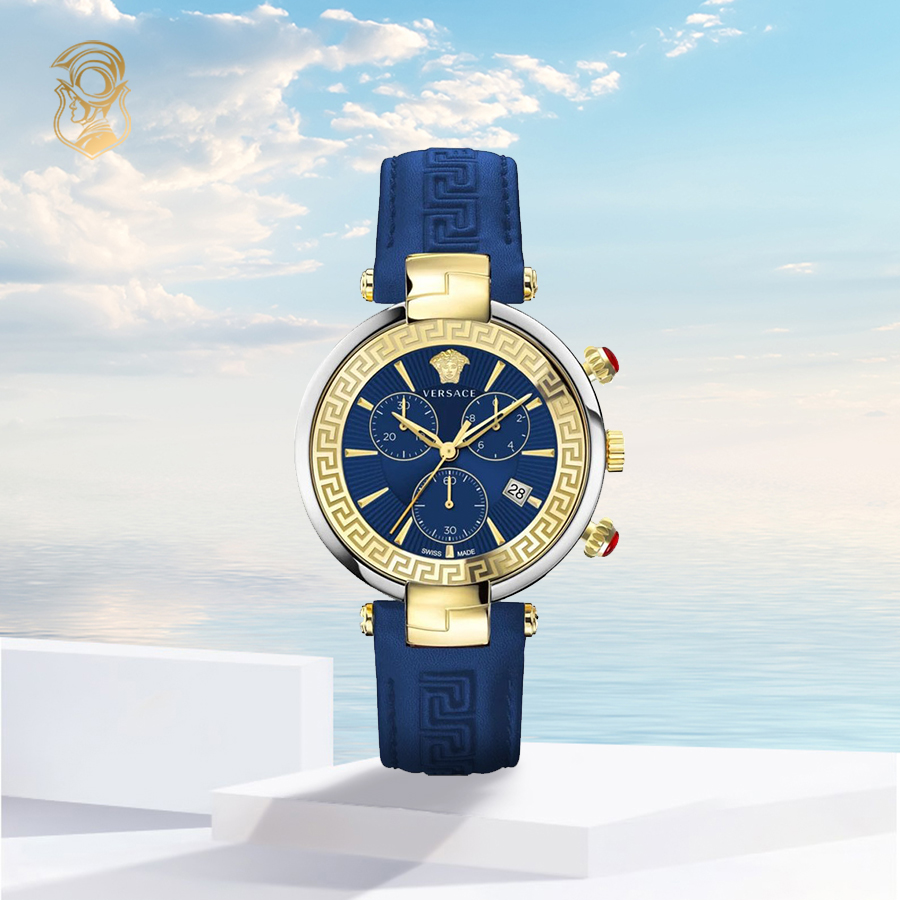 Versace Revive Strap In Blue Watch 41mm