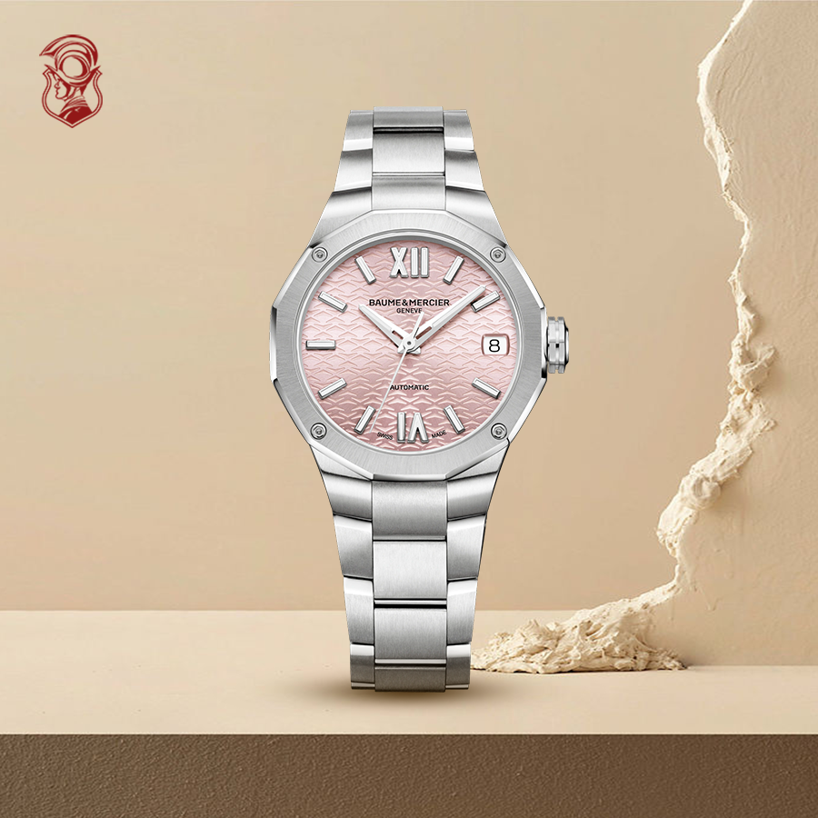 Baume & Mercier Riviera 10675 Pink Dial Watch 33mm 