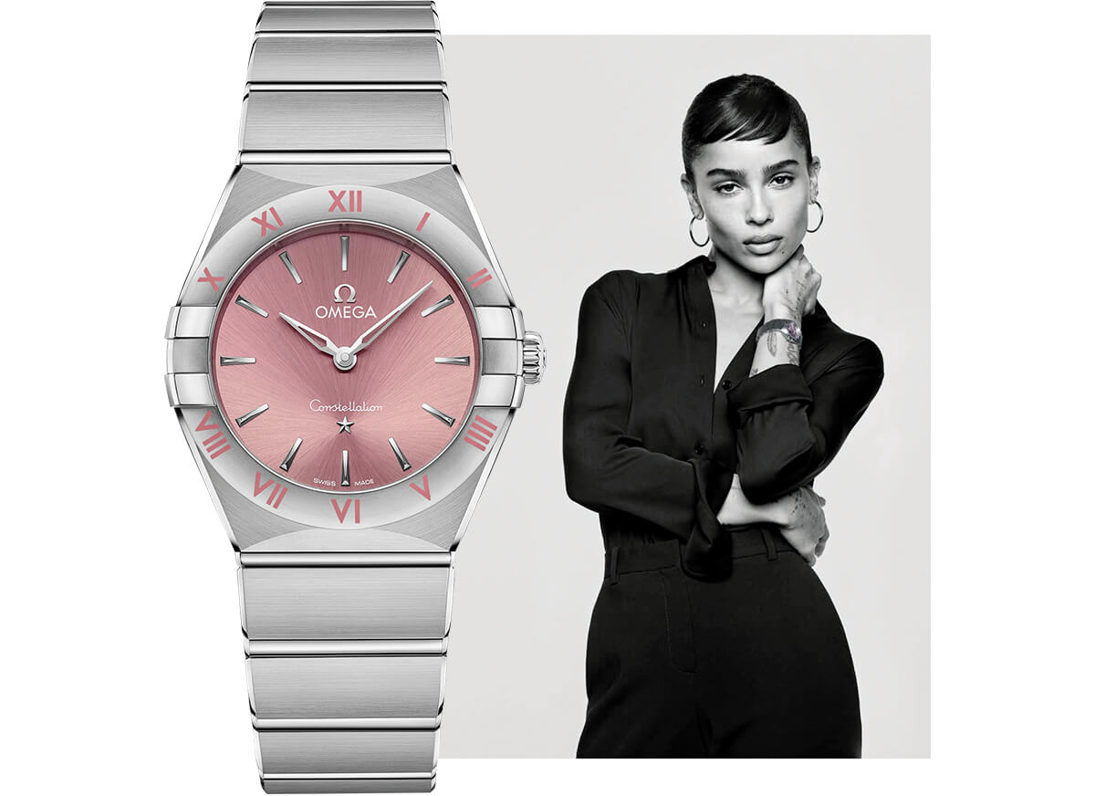 đồng hồ nữ omega mặt số màu hồng chính hãng 