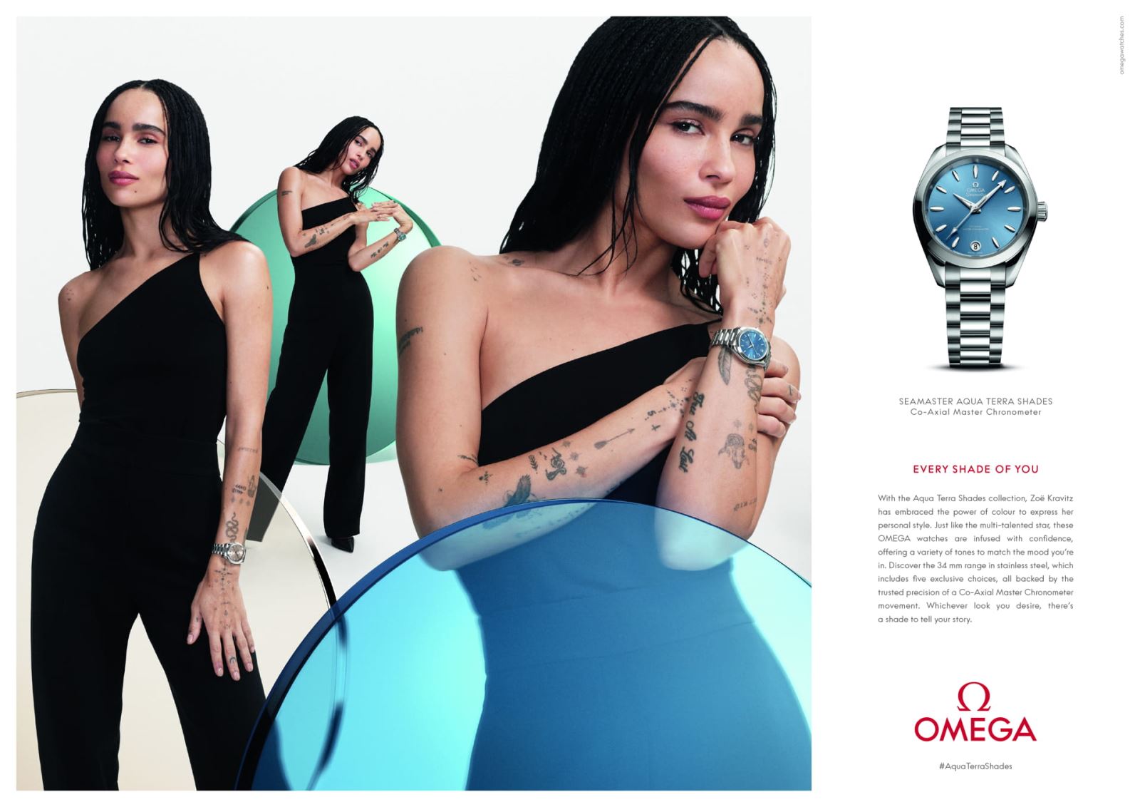 OMEGA ra mắt BST Aqua Terra Shades cùng các đại sứ thương hiệu Zoë Kravitz, Châu Đông Vũ và Eddie Redmayne