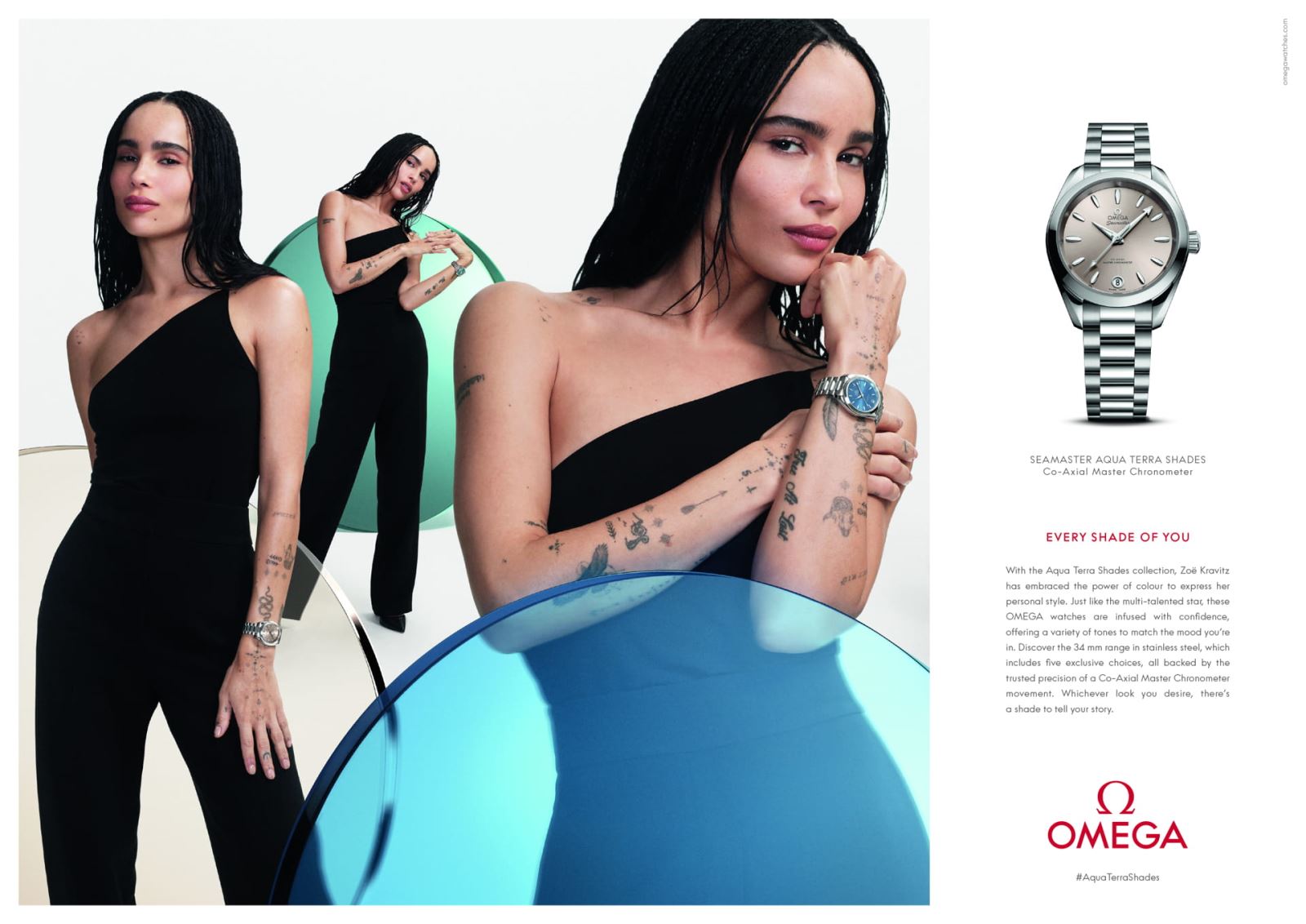 OMEGA ra mắt chiến dịch Aqua Terra Shades cùng các đại sứ thương hiệu Zoë Kravitz, Châu Đông Vũ và Eddie Redmayne