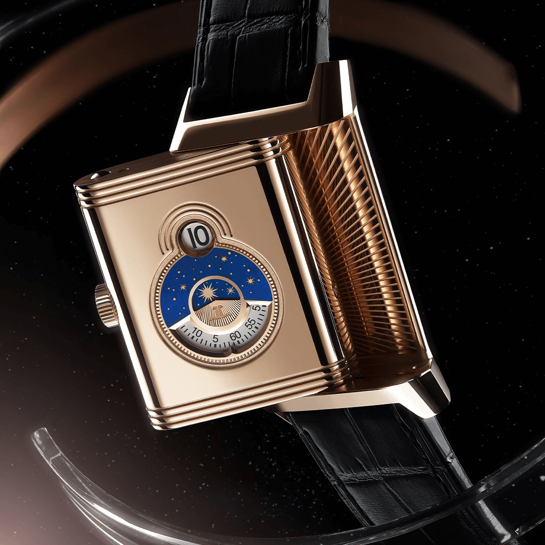 đồng hồ lật mặt jaeger lecoultre reverso tribute nonantieme vàng rose gold 18K